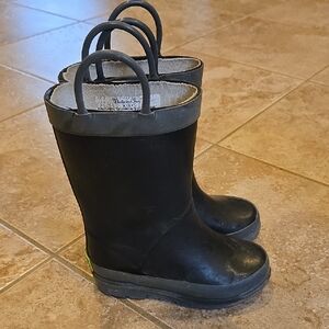 Kids Black Rubber Boots